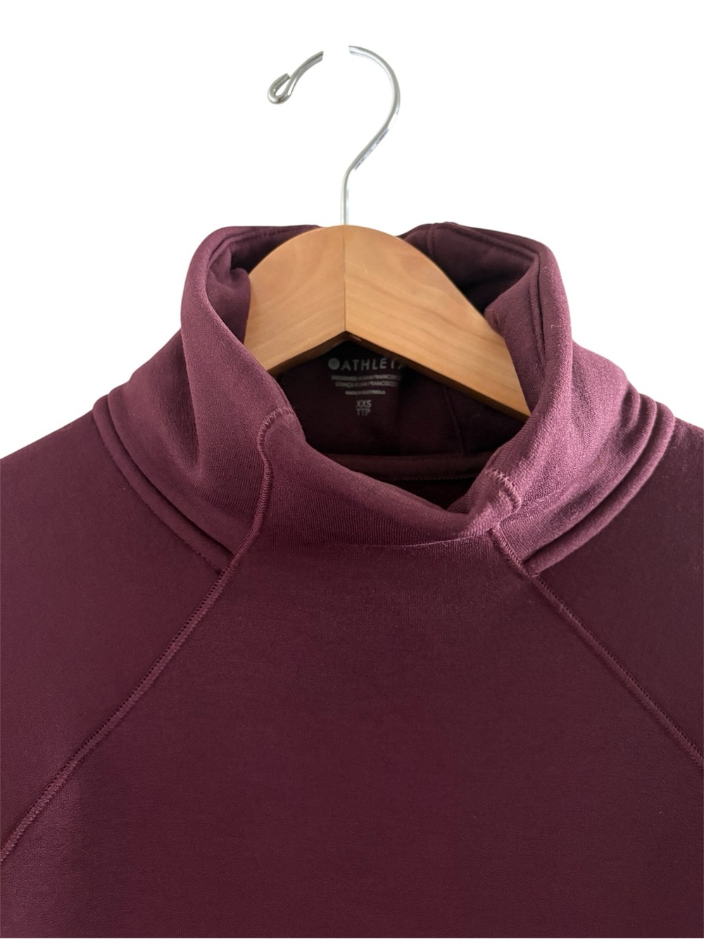 Athleta Maroon High-Neck Pullover Jacket with Thumb Holes - Picture 2 of 7